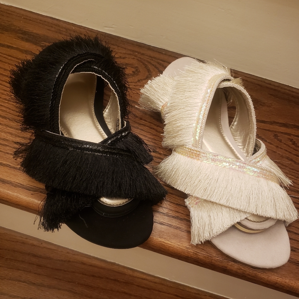 2 pairs Joyfolie frilly slipper dress shoes (sandal)